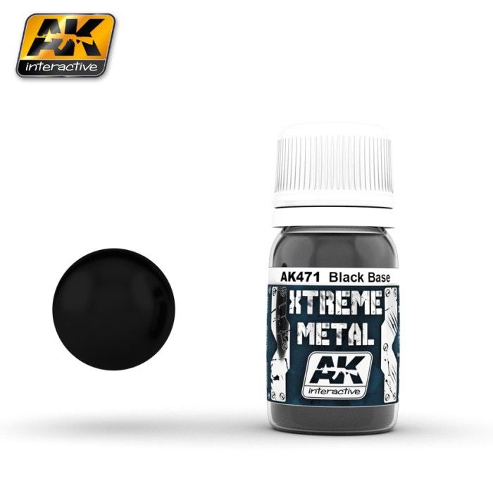 AKInterative AK471 Xtreme Metal Color Vernice di base nera 30 ml