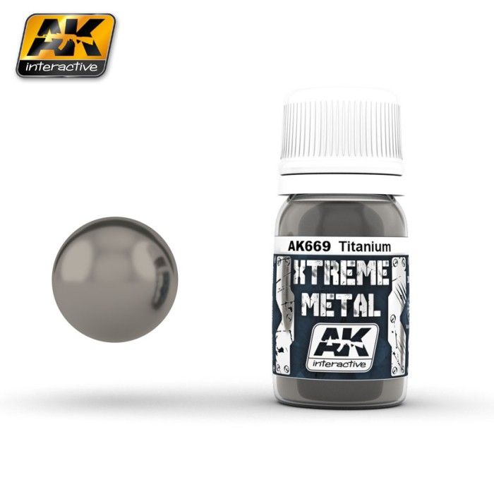 Vernice AK Interactive AK669 Xtreme Metal Color Titanium 30 ml