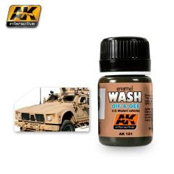 Vernice AK Interactive Weathering AK121 Wash Per i veicoli statunitensi OIF e OEF