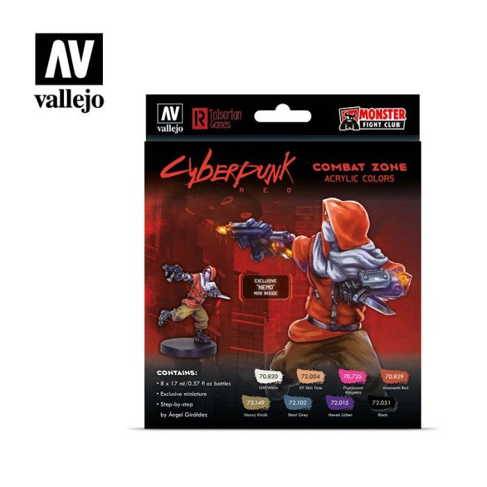 Vallejo Cyberpunk Set zona di combattimento rosso
