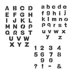 Lettere e numeri a stencil 2,5 cm